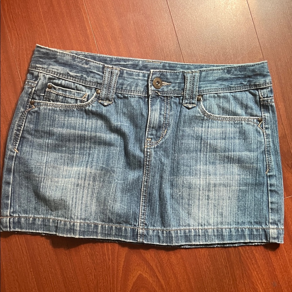 Aeropostale Blue‎ Denim micro mini skirt size 8